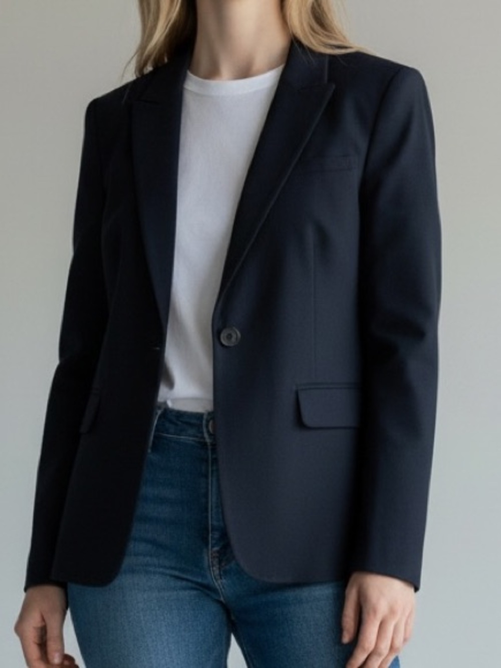 Banana Republic Black Classic Professional Cotton Stretch Blazer Size 12